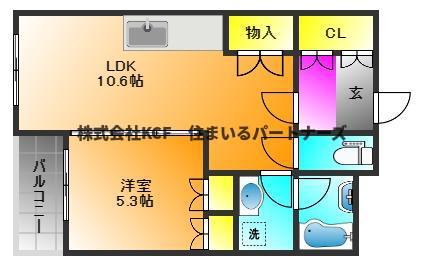 グランシャリオ(1LDK/4階)の間取り写真