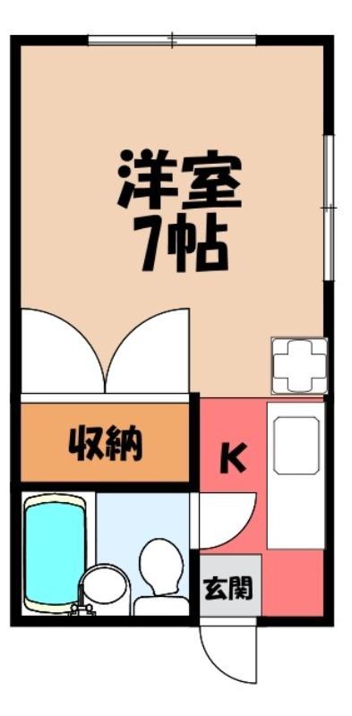 キュウブメゾフォルテ(ワンルーム/1階)の間取り写真
