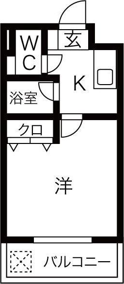 サンワNO36マンション(1K/2階)の間取り写真