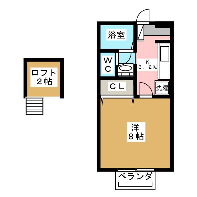 スクエアガーデンKAMAKURA A棟(1K/2階)の間取り写真