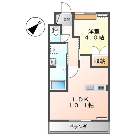 アルファー(1LDK/2階)の間取り写真