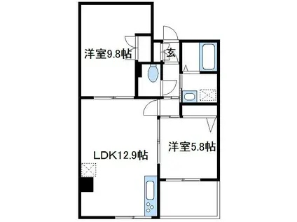 VENT VERT(2LDK/1階)の間取り写真