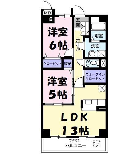 プレジールⅡ(2LDK/1階)の間取り写真