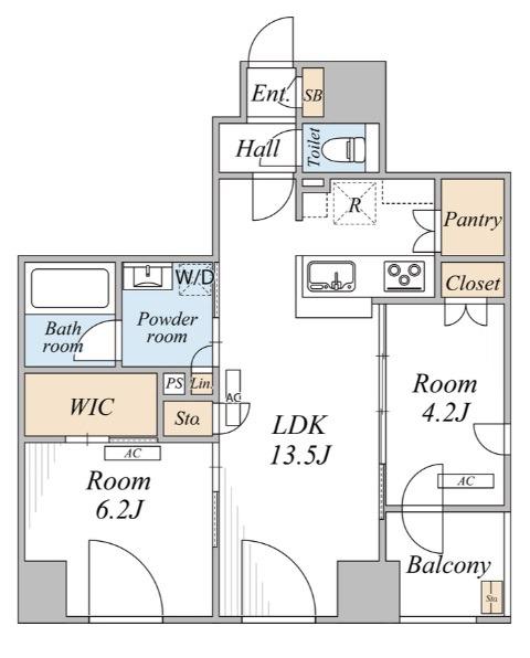 THE MAYFAIR(2LDK/2階)の間取り写真