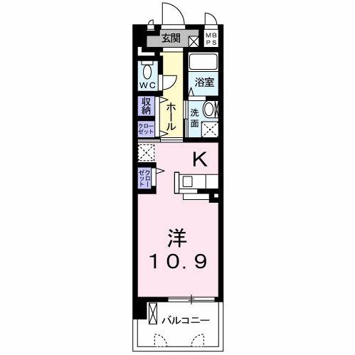 GRACEFUL平成(1K/3階)の間取り写真