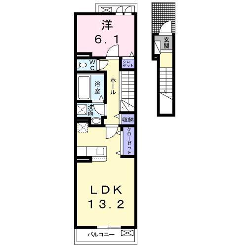 ライゼ長良 A(1LDK/2階)の間取り写真