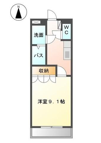 ペガサス和気 II番館(1K/1階)の間取り写真