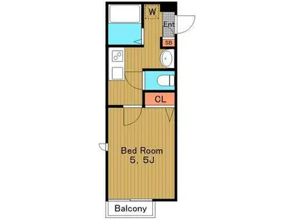 パグレット(1K/1階)の間取り写真