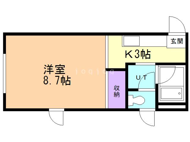 NOWHERE ROOM(1K/2階)の間取り写真