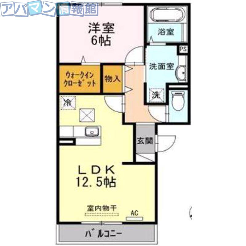 プリンス向陽(1LDK/3階)の間取り写真