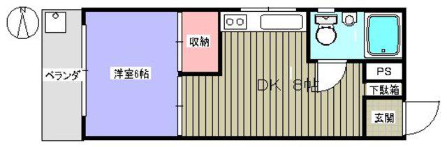 トマルヤビル(1DK/3階)の間取り写真