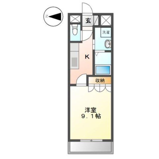 FOR THE GOD(1K/9階)の間取り写真