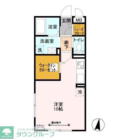 ルミエール新越谷(ワンルーム/1階)の間取り写真