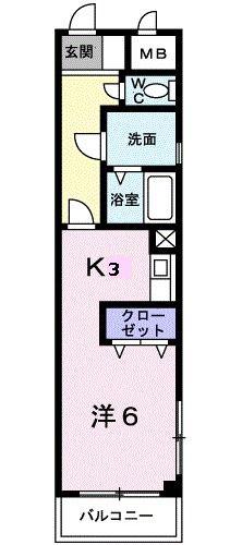 COMODO・SEN(ワンルーム/1階)の間取り写真