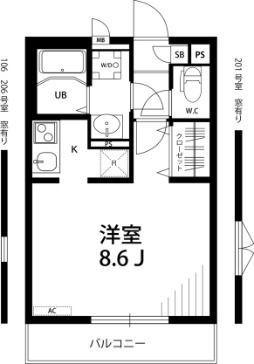 リブリ・BRUN(1K/2階)の間取り写真