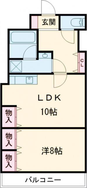 メゾンドレガート(1LDK/3階)の間取り写真
