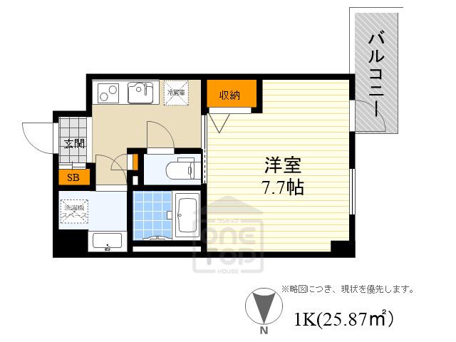 LA DOUCEUR江坂Ⅱ(1K/8階)の間取り写真