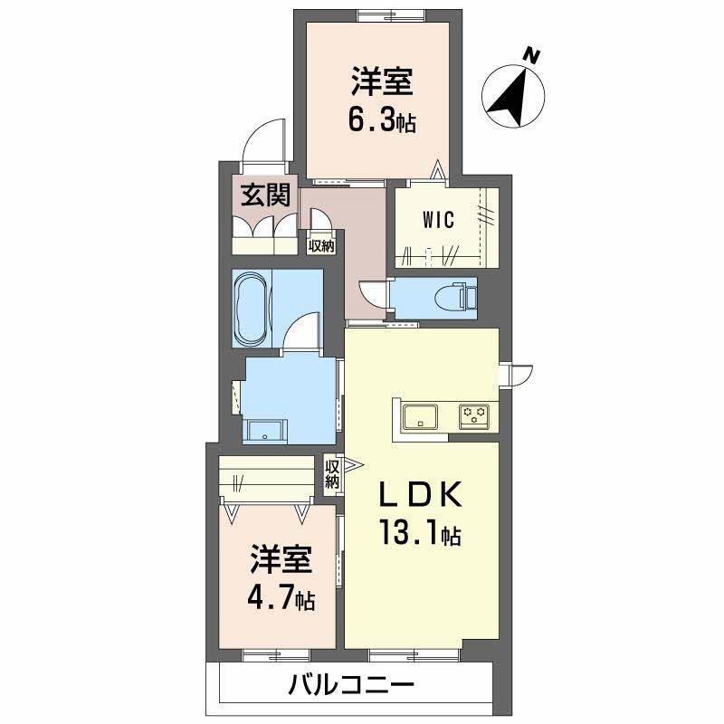 SHAMAISON SANYO(2LDK/2階)の間取り写真