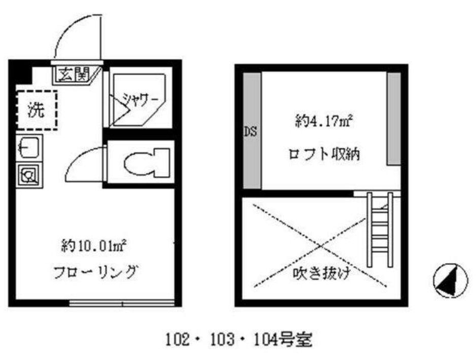 フェリスムーン(ワンルーム/1階)の間取り写真