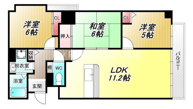 イースタンビル(3LDK/10階)の間取り写真