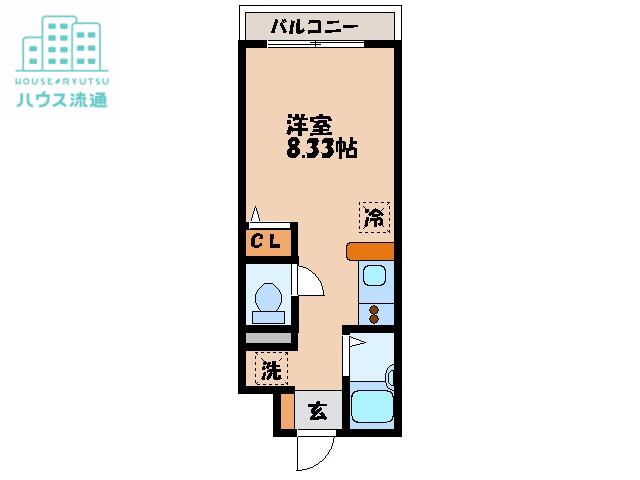 ディノ本河内(ワンルーム/1階)の間取り写真