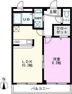 グランドグレース(1LDK/3階)の間取り写真