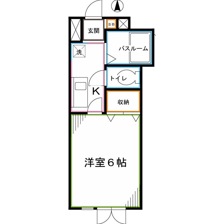 アットイース(1K/2階)の間取り写真