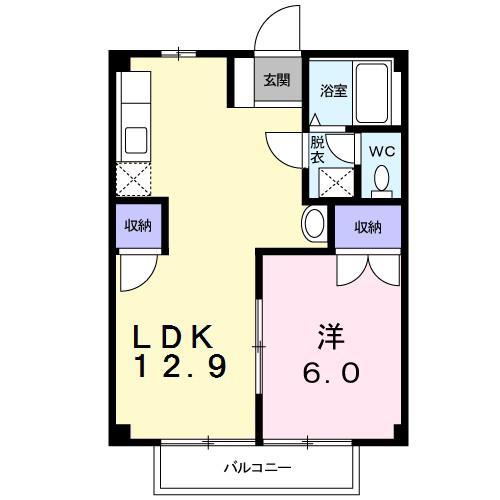 エスタシオンI(1LDK/2階)の間取り写真