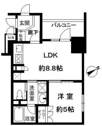 メイツブラン九条駅前 505(1LDK/5階)の間取り写真