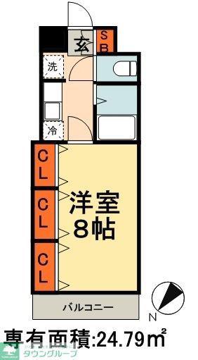 GRASS SQUARE 六番館(1K/8階)の間取り写真
