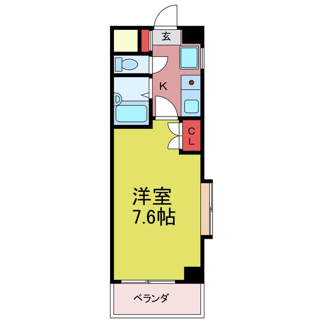 ガーデンセルリア(1K/3階)の間取り写真