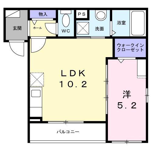 プリマヴェーラ ドゥエ(1LDK/2階)の間取り写真