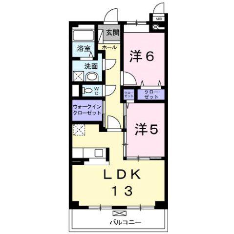 グレイト水広下(2LDK/3階)の間取り写真