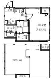 LOFT AOI(1K/2階)の間取り写真