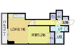 GRACEVILLA一番館(1LDK/7階)の間取り写真