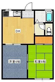 コンシェールエンドー(2DK/1階)の間取り写真