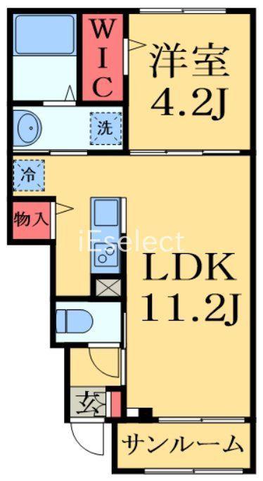 カメリアフォレスト(1LDK/1階)の間取り写真