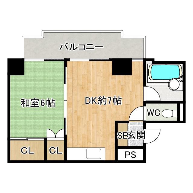 丸栄マンション幸町(1DK/4階)の間取り写真