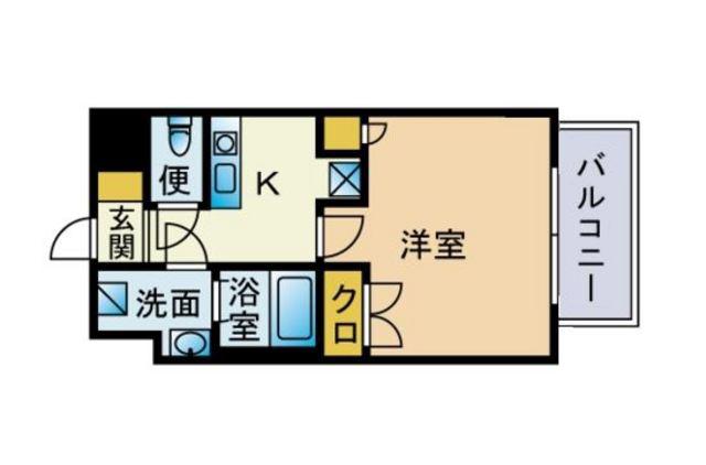 エンクレスト天神Ⅳ(1K/8階)の間取り写真