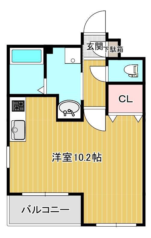 YSBLD.22(ワンルーム/2階)の間取り写真