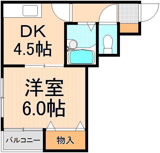 グランサイト六笠2(1DK/3階)の間取り写真