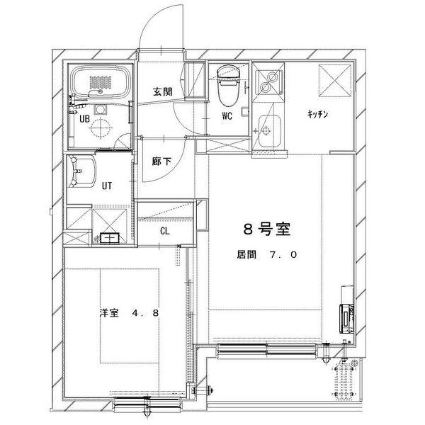 MESIG GREEN(1LDK/1階)の間取り写真