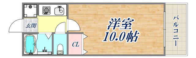 オリンピアン尼崎(1K/2階)の間取り写真