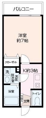 CLASSY追浜(1K/2階)の間取り写真