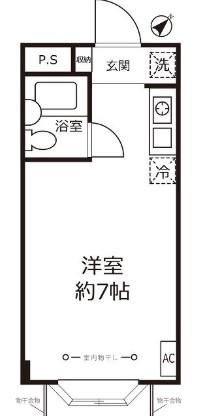アークハウス エフ(ワンルーム/2階)の間取り写真