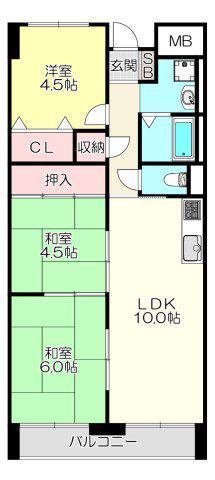 デイグランロイヤルヴィラ(3LDK/11階)の間取り写真