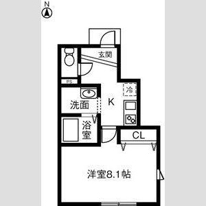 クローバーハイネス(1K/1階)の間取り写真