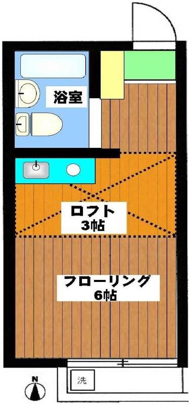 MSコーポ(ワンルーム/1階)の間取り写真