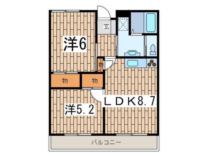 IOMACHI FLAT(2LDK/2階)の間取り写真