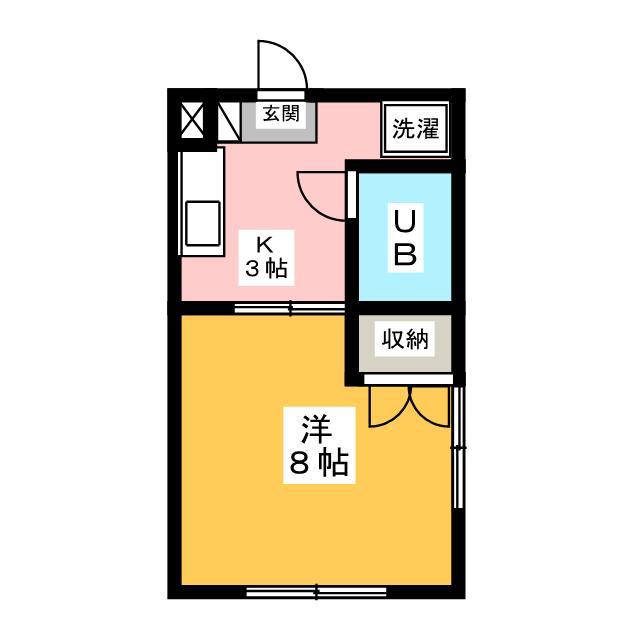 シンフォニー(1K/1階)の間取り写真